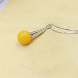 ZFSILVER S925 Sweet Yellow Amber Necklace for Women