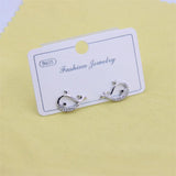 ZFSILVER S925 Sterling Silver Diamond-set Whale Stud Earrings