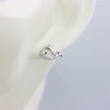 ZFSILVER S925 Sterling Silver Diamond-set Whale Stud Earrings