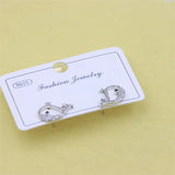 ZFSILVER S925 Sterling Silver Diamond-set Whale Stud Earrings