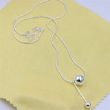925 Silver Ball Necklace Snake Chain Chram Jewelry
