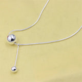 925 Silver Ball Necklace Snake Chain Chram Jewelry