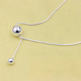 925 Silver Ball Necklace Snake Chain Chram Jewelry