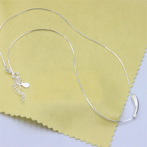 925 Silver Eggplant Necklace Snake Chain Party Wedding Chram Jewelry