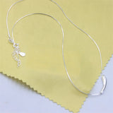 925 Silver Eggplant Necklace Snake Chain Party Wedding Chram Jewelry