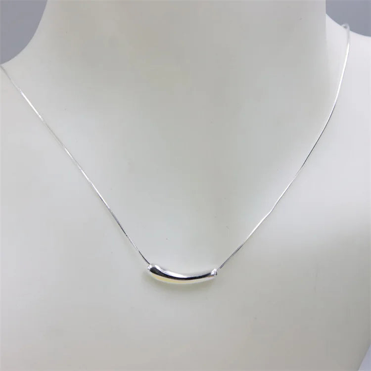 925 Silver Eggplant Necklace Snake Chain Party Wedding Chram Jewelry