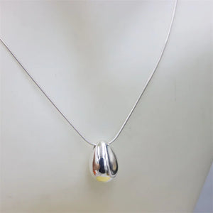 925 Silver Oval Goose Eggs Necklace Snake Chain Women Jewelry