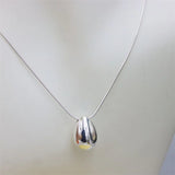 925 Silver Oval Goose Eggs Necklace Snake Chain Women Jewelry