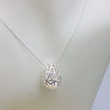 925 Silver Oval Goose Eggs Necklace Snake Chain Women Jewelry