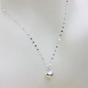 S925 Sterling Silver Love Smooth Heart Necklace For Women