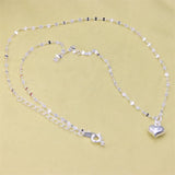 S925 Sterling Silver Love Smooth Heart Necklace For Women