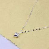 S925 Sterling Silver Love Smooth Heart Necklace For Women