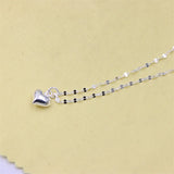 S925 Sterling Silver Love Smooth Heart Necklace For Women