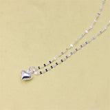S925 Sterling Silver Love Smooth Heart Necklace For Women