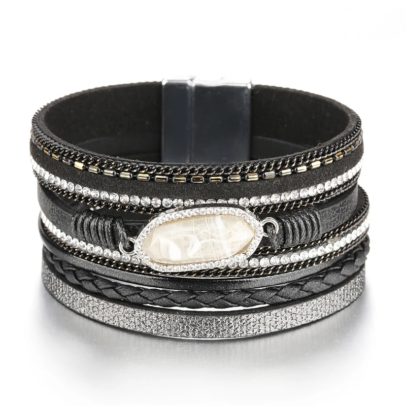 Woven Pearl Geometric Shape Bracelet for Women