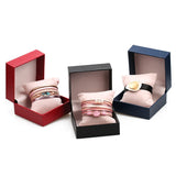 Square Red Jewelry Box Bracelet Display Holder with Pillow