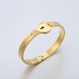 ZG Love Heart Lock Key Couple Bracelet Set Stainless Steel Jewelry