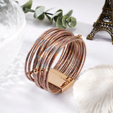 Multilayer Leather Boho Charm Bracelet for Women