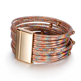Multilayer Leather Boho Charm Bracelet for Women