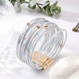 Multilayer Leather Boho Charm Bracelet for Women