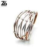Silver Beads Leather Charm Bracelet Bangle