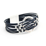 Women's Leather Charms Bracelet with Beads