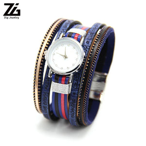 Leather Multilayer Bracelet Watch Bohemian Style Bangle
