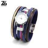 Leather Multilayer Bracelet Watch Bohemian Style Bangle