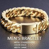 Men's Gold-Plated 10mm Domineering Bangle