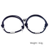 ZG Couple Match Adjustable Bracelets Sun Moon Magnetic Knitted Bracelet Sets