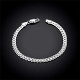 ZG 5MM Flat Snake Chain Silver Bracelet Unisex Jewelry