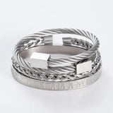 ZG Retro Roman Numeral Stainless Steel Men's Bracelet