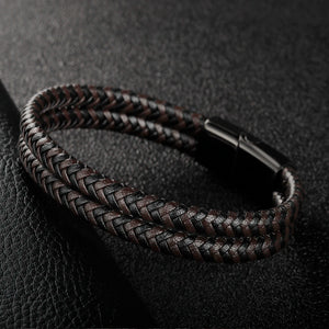 ZG Men's Bracelet Punk Style Stainless Steel Magnetic Buckle Jewelry