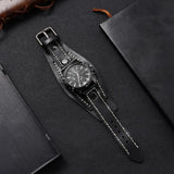 ZG Men's Leather Bracelet Quartz Watch