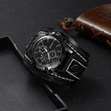 ZG Business Men's Leather Bracelet Watch