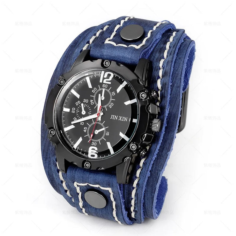 ZG Business Men's Leather Bracelet Watch