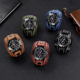 ZG Business Men's Leather Bracelet Watch