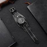 ZG Business Men's Leather Bracelet Watch