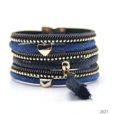 Denim Ladies Bracelet Multi-layer Bangle Magnetic Buckle Jewelry