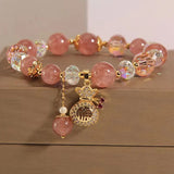 Crystal Bracelet Pink Purple Rhinestone Bangle Jewelry
