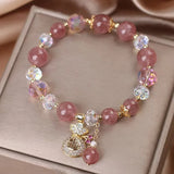 Crystal Bracelet Pink Purple Rhinestone Bangle Jewelry