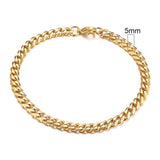Men's Gold-plated Stainless Steel Cuban Chain Bracelet 11mm
