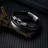 Retro Charm Bracelets Titanium Steel Multi-layer Braided Bangle Unisex