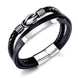 Retro Charm Bracelets Titanium Steel Multi-layer Braided Bangle Unisex