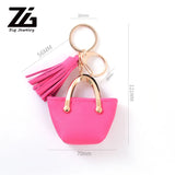 Small Bag Keychain Mini Coin Purse Gray Pink Red Decoration Key Chains