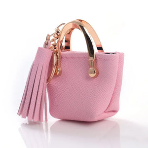 Small Bag Keychain Mini Coin Purse Gray Pink Red Decoration Key Chains