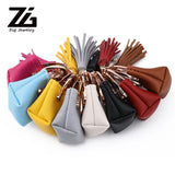 Small Bag Keychain Mini Coin Purse Gray Pink Red Decoration Key Chains
