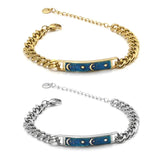 ZG Stainless Steel Bracelet Moon Enamel Glaze Curved Bracelet Jewelry