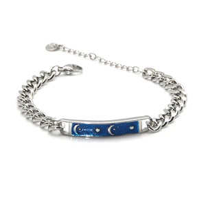 ZG Stainless Steel Bracelet Moon Enamel Glaze Curved Bracelet Jewelry