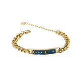 ZG Stainless Steel Bracelet Moon Enamel Glaze Curved Bracelet Jewelry